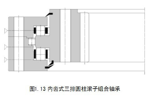 結(jié)構(gòu)示意圖內(nèi)齒三排圓柱-轉(zhuǎn)盤軸承